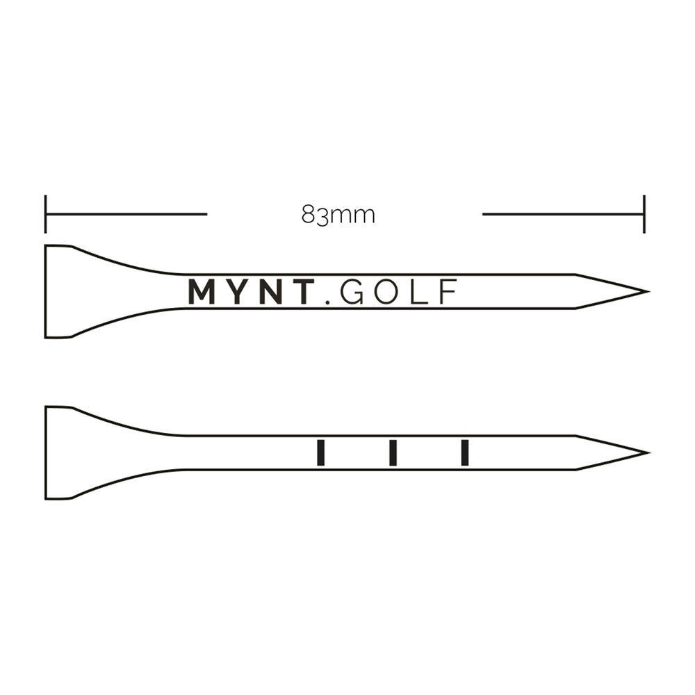 80 Stück | MYNT Premium Golf Tees | 83mm